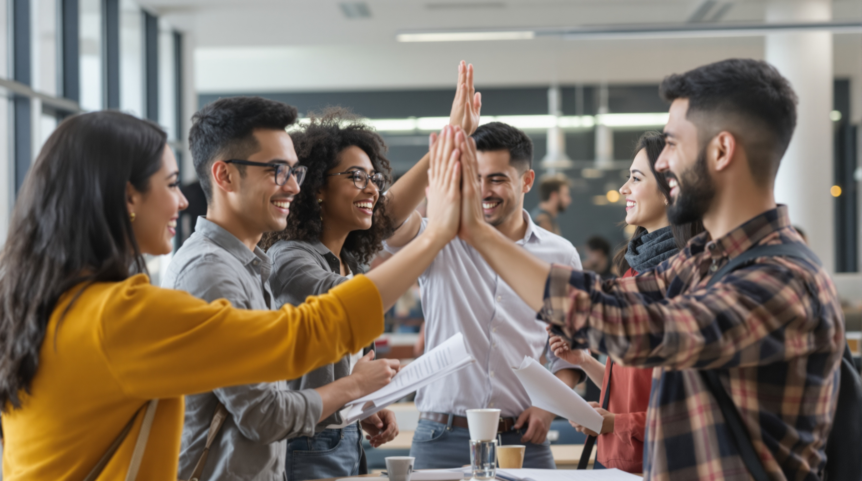 Étudiants célébrant leur succès aux examens